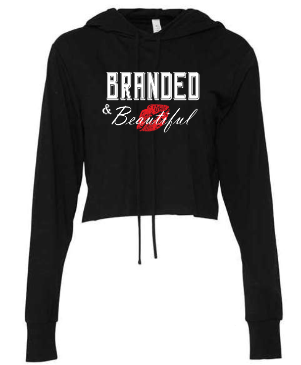 Beautiful Lips Cropped Hoodie T-Shirt